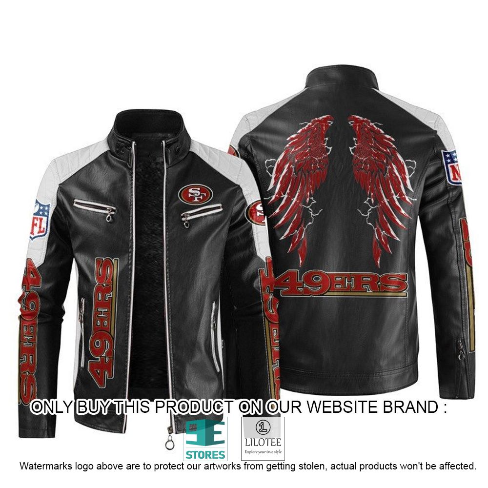 NFL San Francisco 49ers Wings Motor Block Leather Jacket - LIMITED EDITION 11