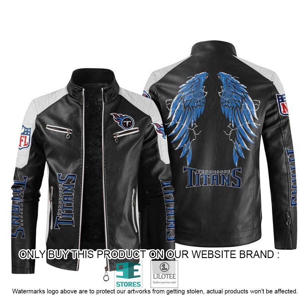 NFL Tennessee Titans Wings Motor Block Leather Jacket - LIMITED EDITION 10