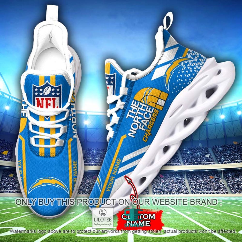 NFL The North Face Los Angeles Chargers Your Name Clunky Max Soul Shoes - LIMITED EDITION 12