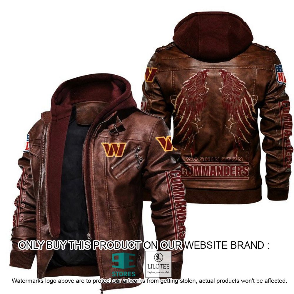 Alternative view of NFL Washington Commanders Wings Leather Jacket - LIMITED EDITION