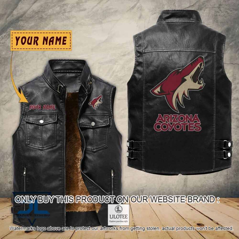 NHL Arizona Coyotes Custom Name Sleeveless Velet Vest Jacket - LIMITED EDITION 7