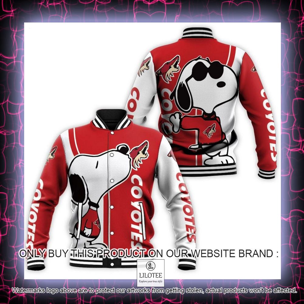 NHL Arizona Coyotes Snoopy Baseball Jacket - LIMITED EDITION 4 NHL Arizona Coyotes Snoopy Baseball Jacket - LIMITED EDITION - Image 4