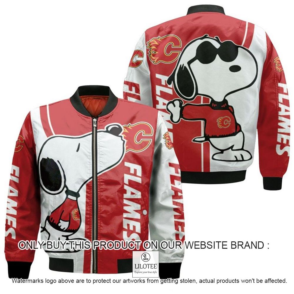 NHL Calgary Flames Snoopy Bomber Jacket - LIMITED EDITION 11