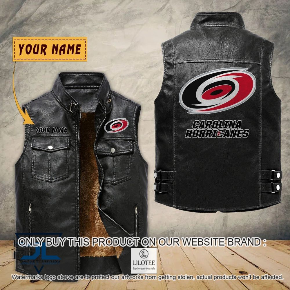 NHL Carolina Hurricanes Custom Name Sleeveless Velet Vest Jacket - LIMITED EDITION 7