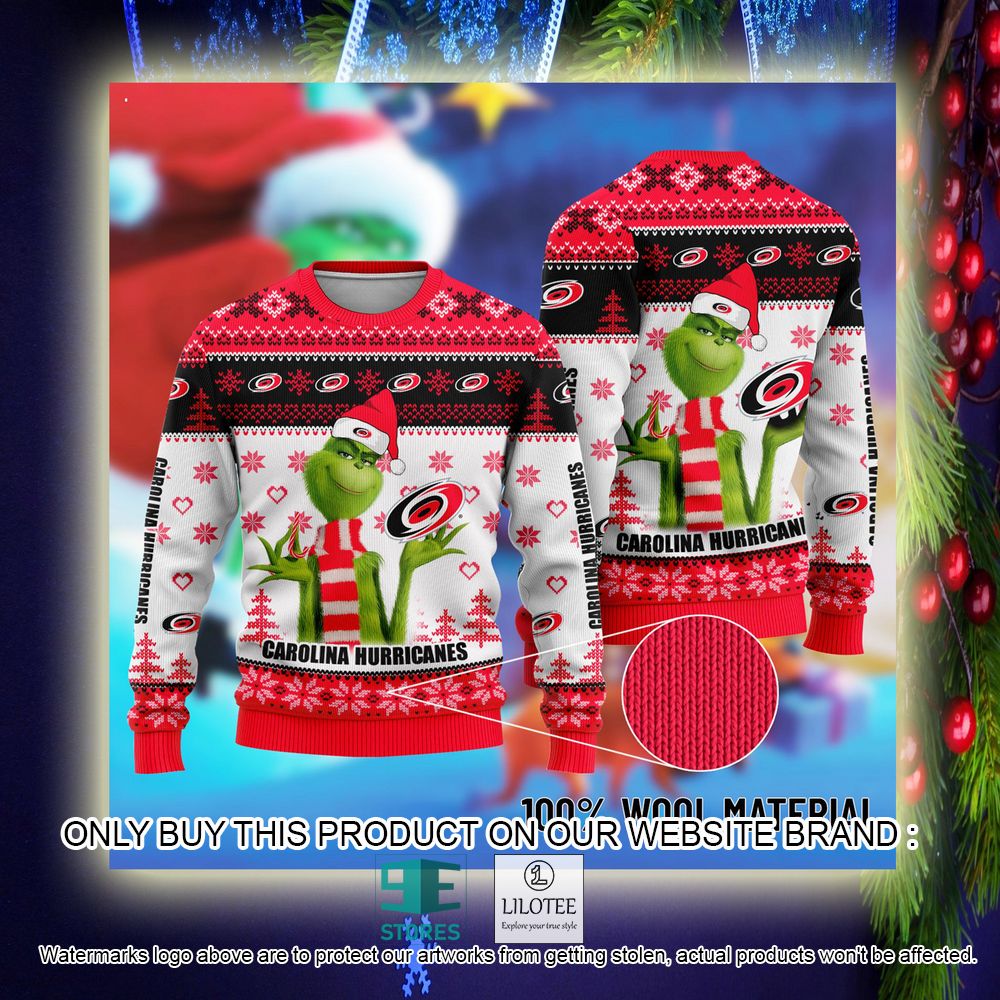 NHL Carolina Hurricanes The Grinch Christmas Ugly Sweater - LIMITED EDITION 8