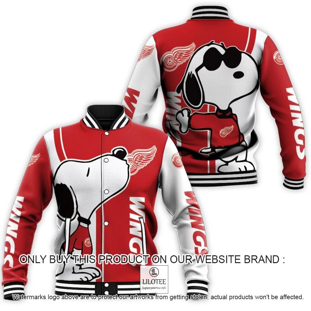 NHL Detroit Red Wings Snoopy Baseball Jacket - LIMITED EDITION 11