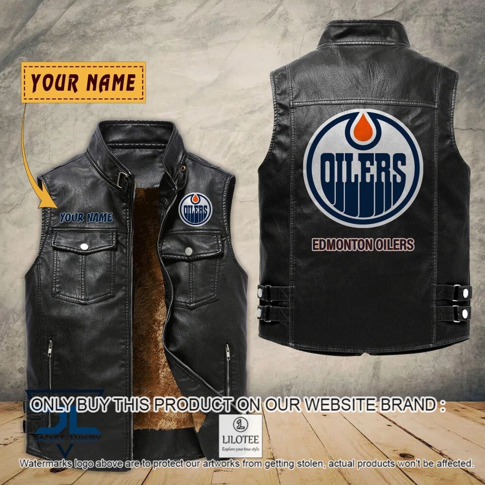 NHL Edmonton Oilers Custom Name Sleeveless Velet Vest Jacket - LIMITED EDITION 7