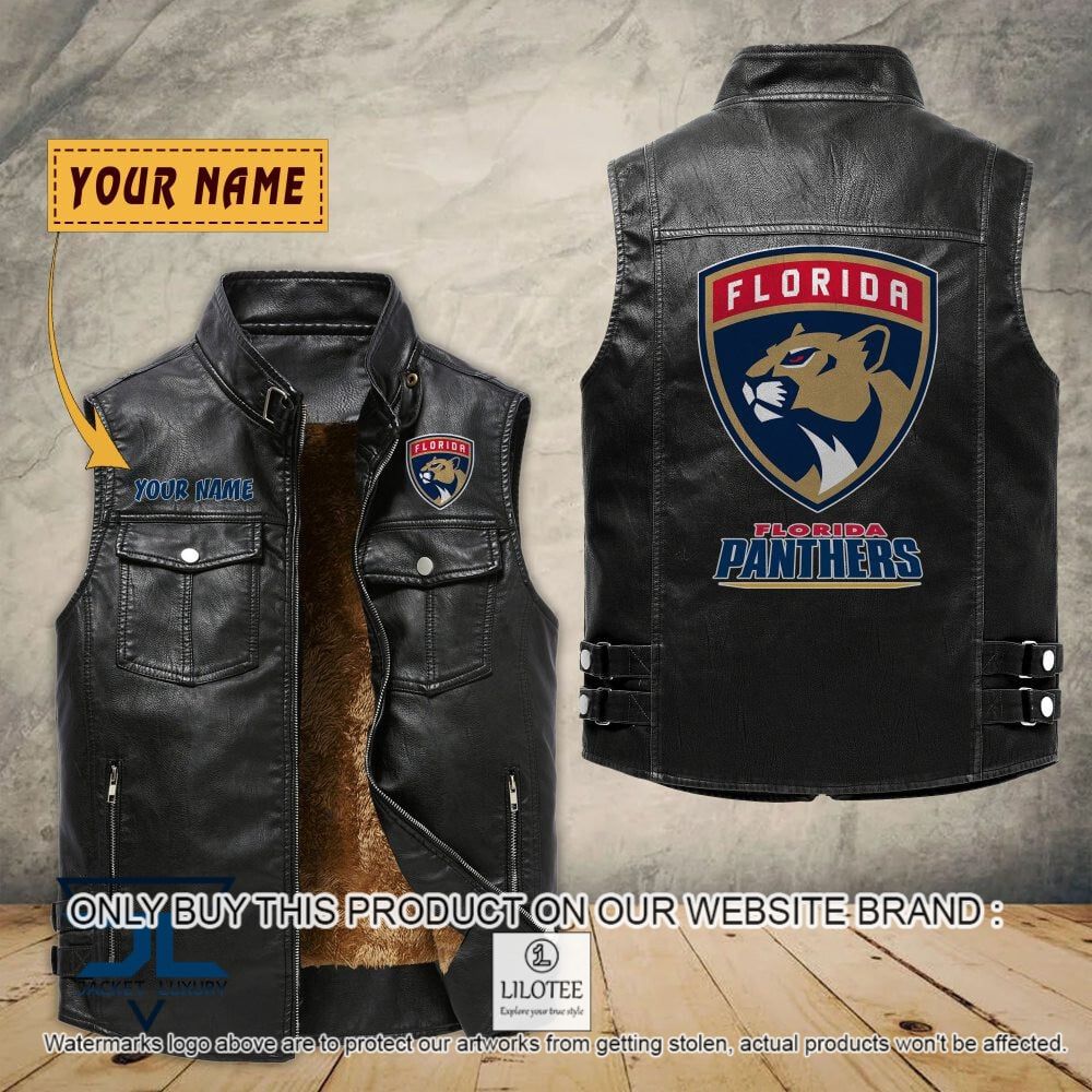 NHL Florida Panthers Custom Name Sleeveless Velet Vest Jacket - LIMITED EDITION 7
