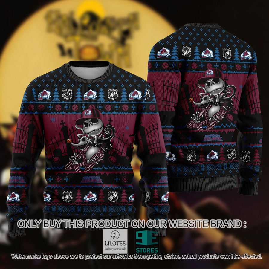 NHL Jack Skellington Colorado Avalanche Ugly Christmas Sweater - LIMITED EDITION 9