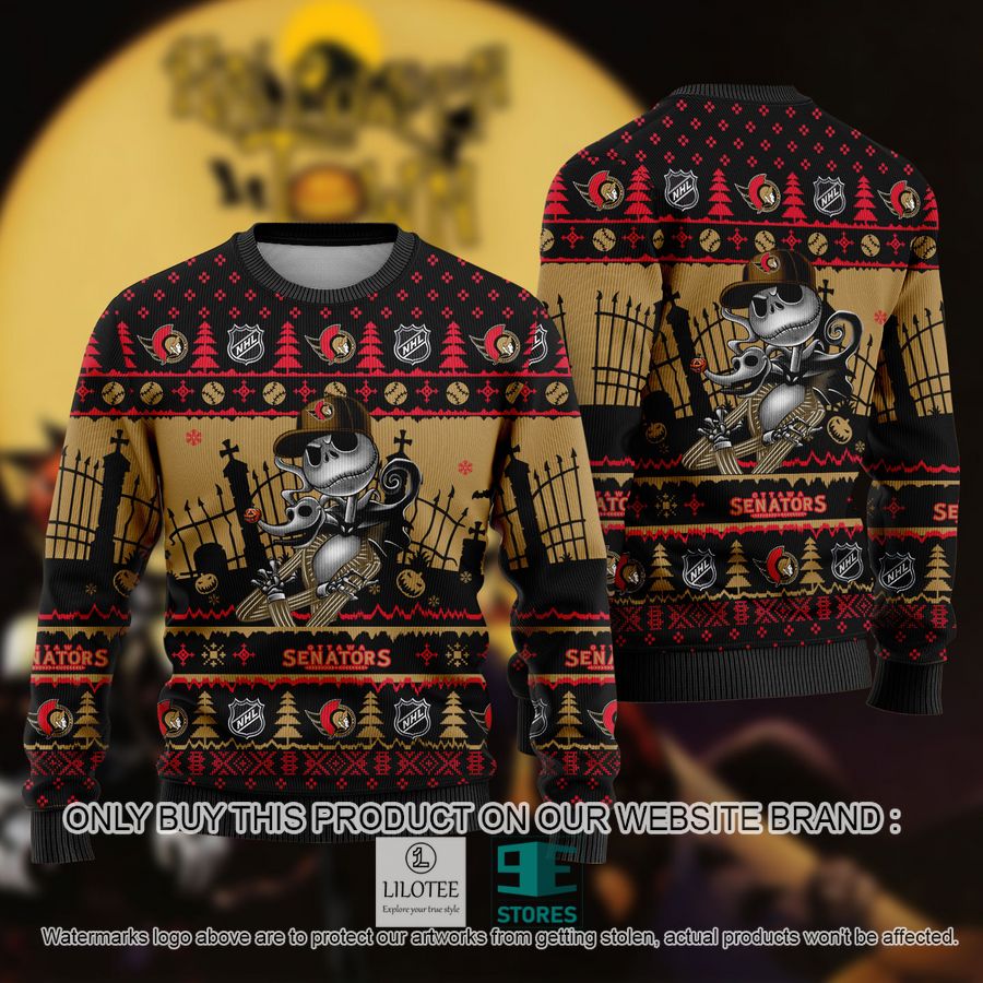 NHL Jack Skellington Ottawa Senators Ugly Christmas Sweater - LIMITED EDITION 8