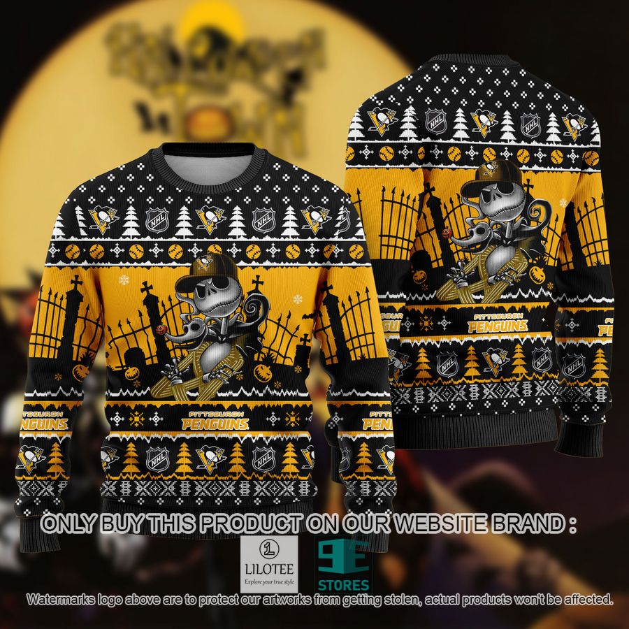 NHL Jack Skellington Pittsburgh Penguins Ugly Christmas Sweater - LIMITED EDITION 9