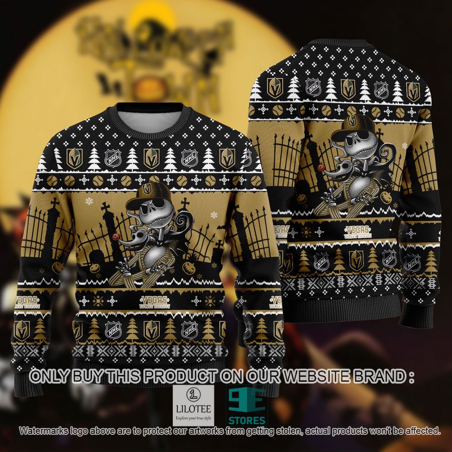 NHL Jack Skellington Vegas Golden Knights Ugly Christmas Sweater - LIMITED EDITION 9