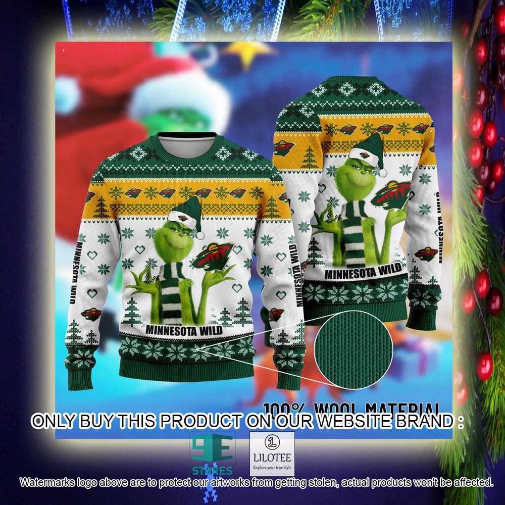 NHL Minnesota Wild The Grinch Christmas Ugly Sweater - LIMITED EDITION 11