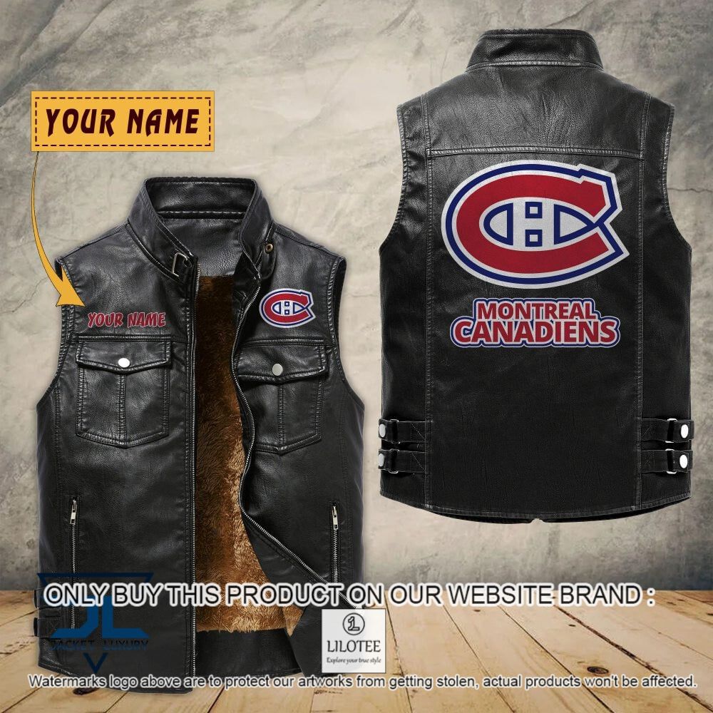 NHL Montreal Canadiens Custom Name Sleeveless Velet Vest Jacket - LIMITED EDITION 6
