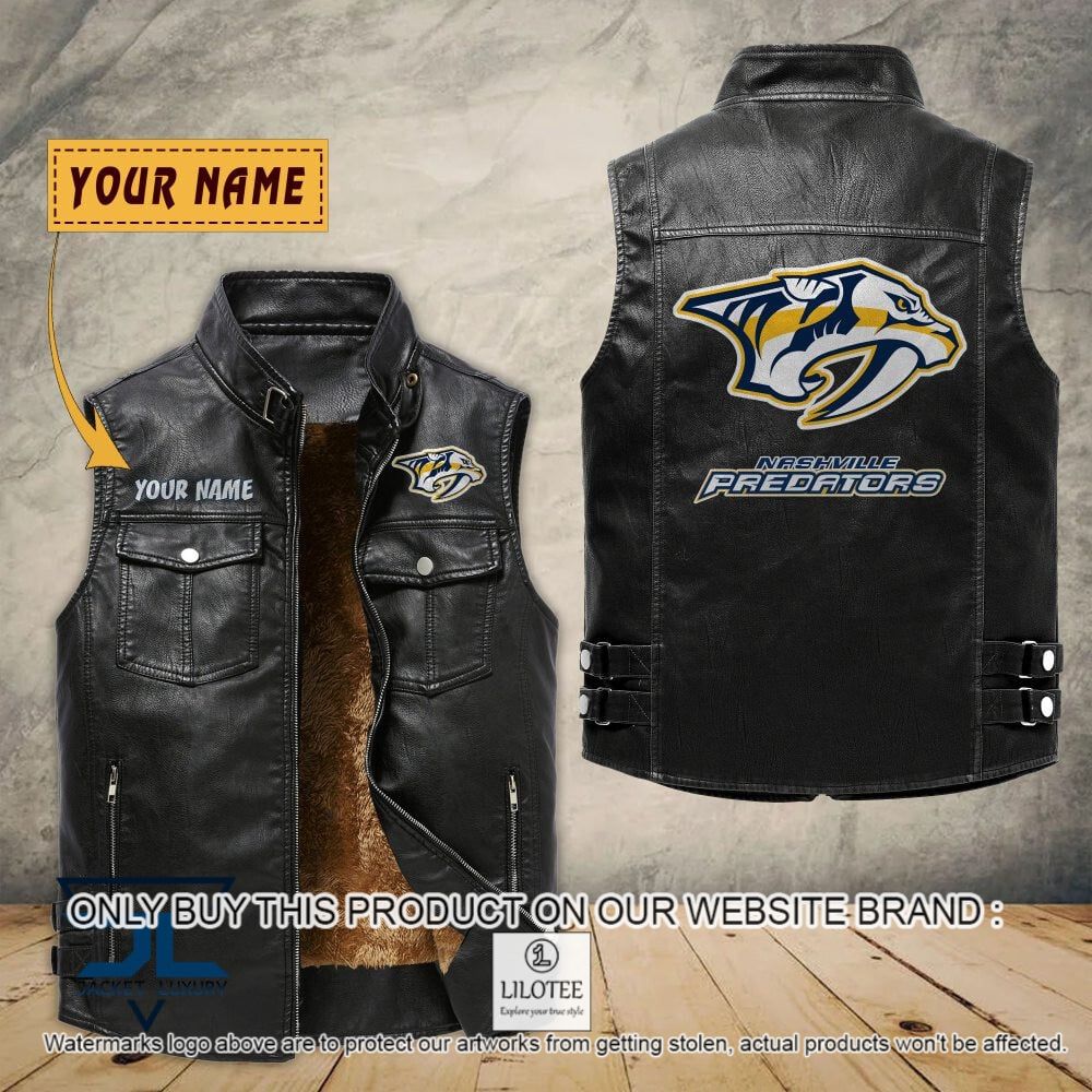 NHL Nashville Predators Custom Name Sleeveless Velet Vest Jacket - LIMITED EDITION 7