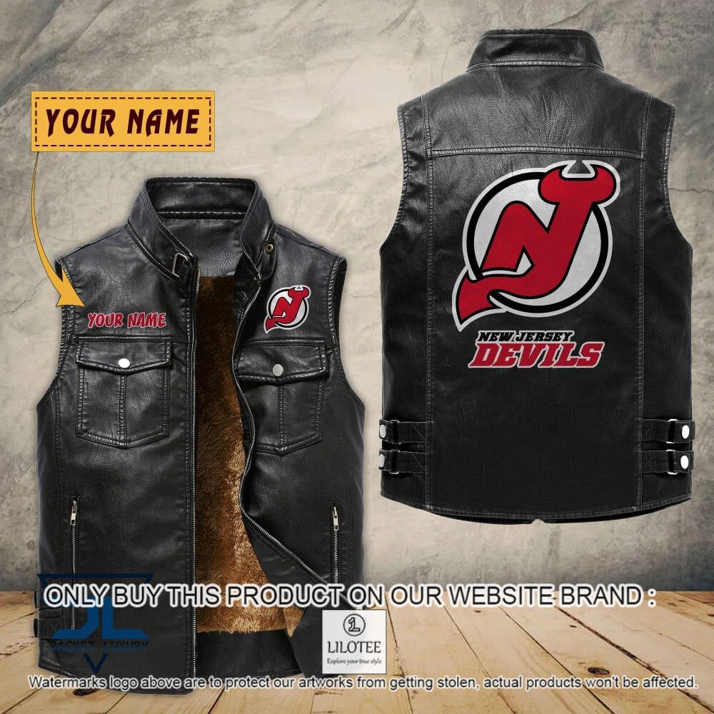 NHL New Jersey Devils Custom Name Sleeveless Velet Vest Jacket - LIMITED EDITION 7