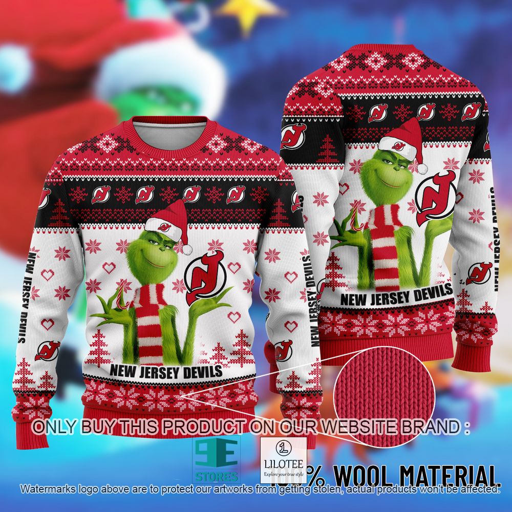 NHL New Jersey Devils The Grinch Christmas Ugly Sweater - LIMITED EDITION 5