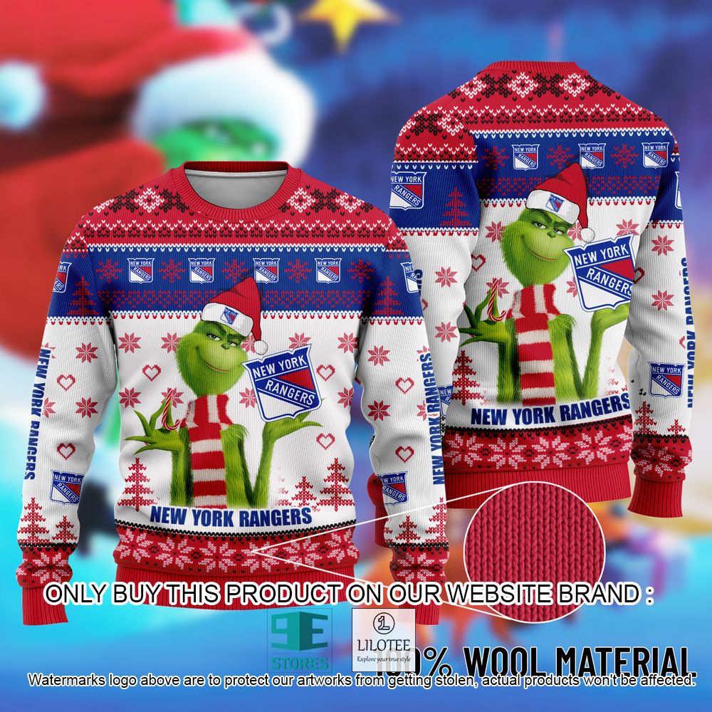NHL New York Rangers The Grinch Christmas Ugly Sweater - LIMITED EDITION 4