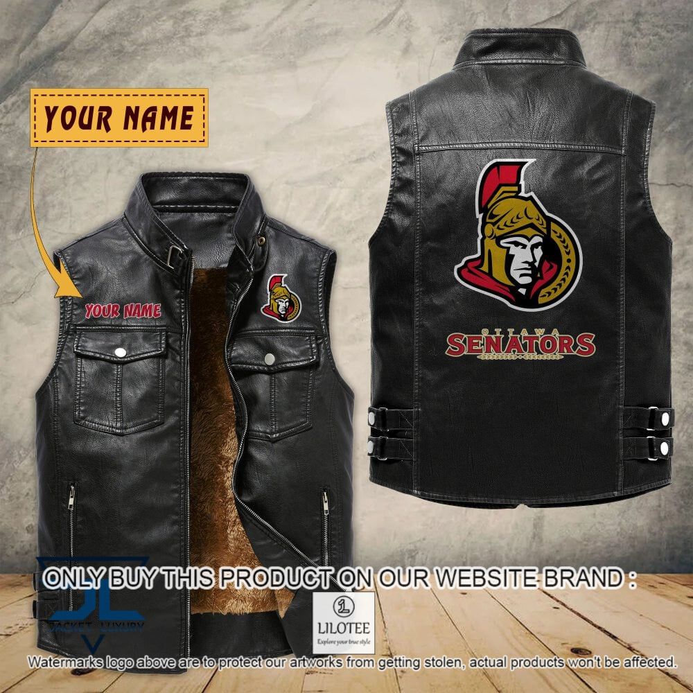 NHL Ottawa Senators Custom Name Sleeveless Velet Vest Jacket - LIMITED EDITION 6
