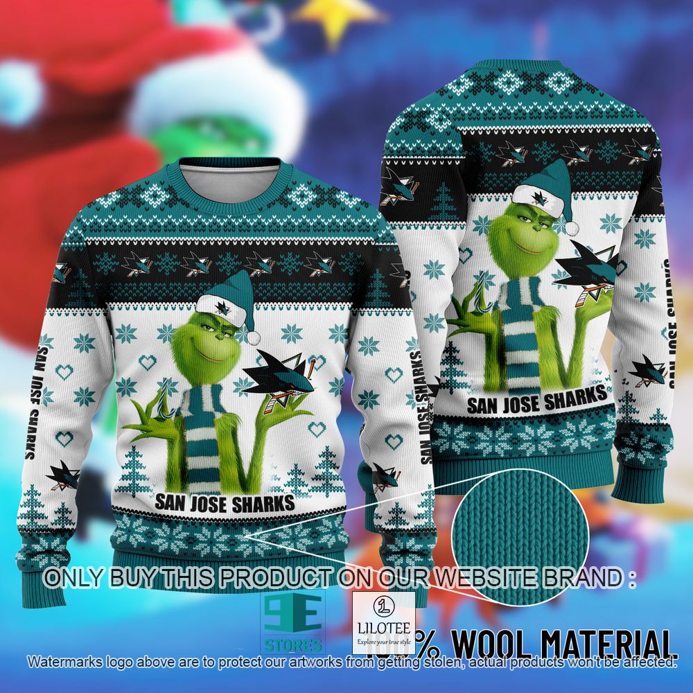 NHL San Jose Sharks The Grinch Christmas Ugly Sweater - LIMITED EDITION 11