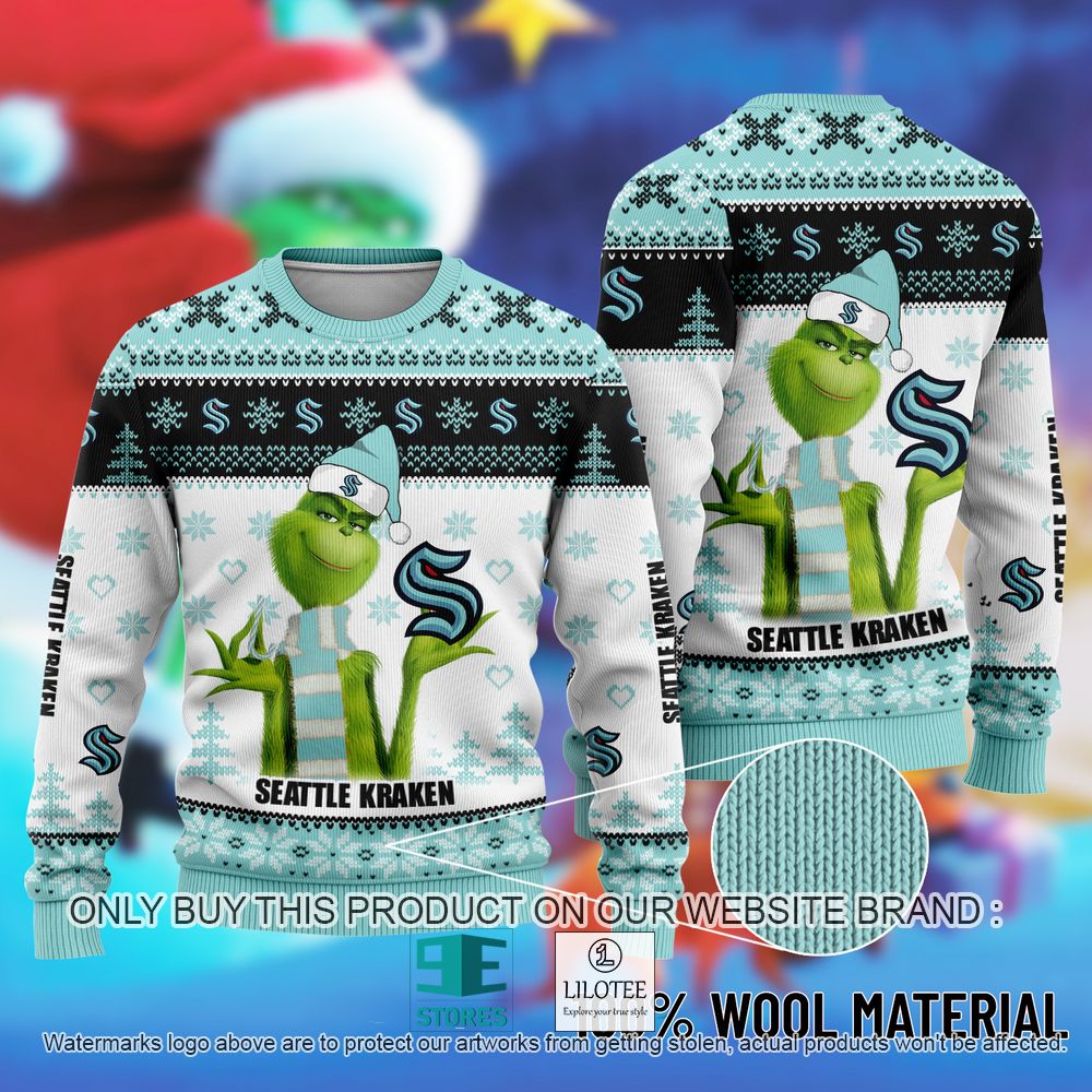 NHL Seattle Kraken The Grinch Christmas Ugly Sweater - LIMITED EDITION 10