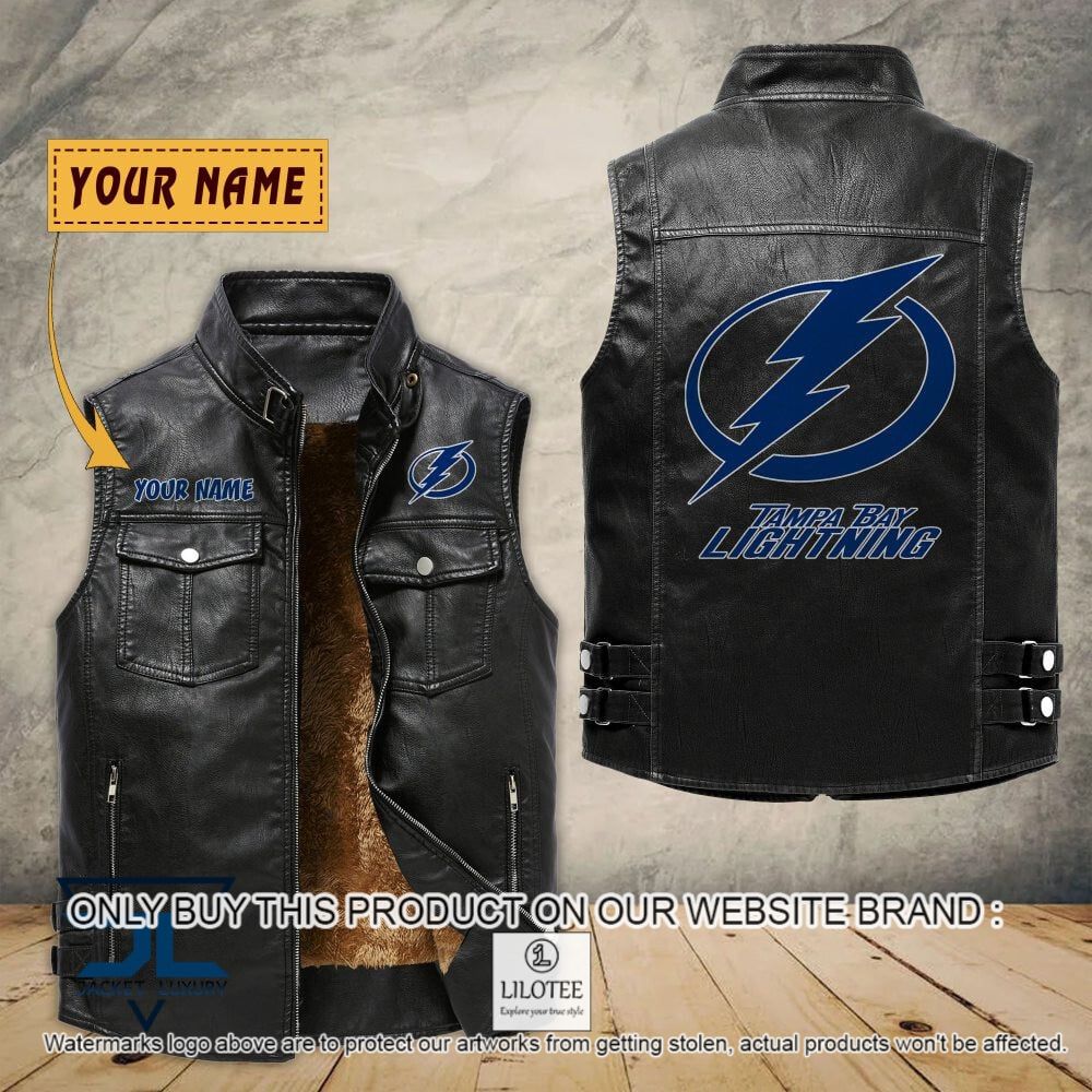 NHL Tampa Bay Lightning Custom Name Sleeveless Velet Vest Jacket - LIMITED EDITION 6