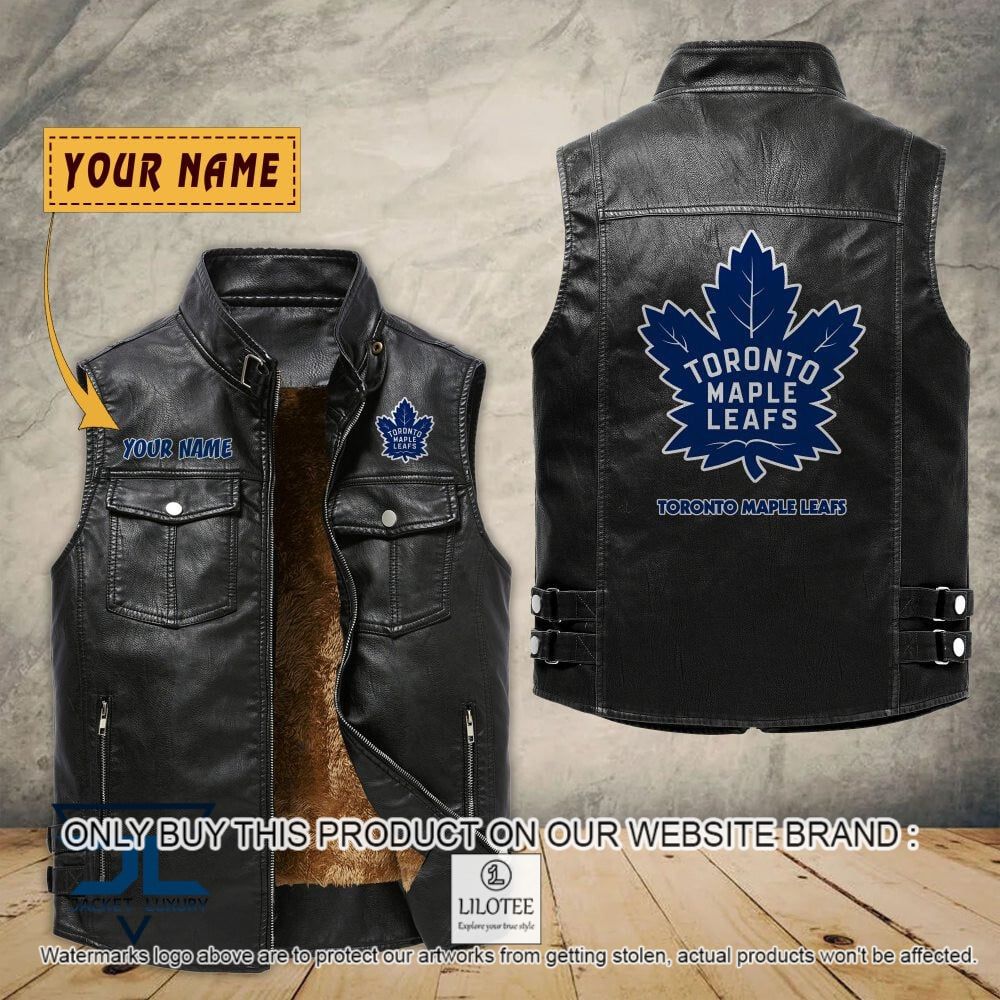 NHL Toronto Maple Leafs Custom Name Sleeveless Velet Vest Jacket - LIMITED EDITION 6
