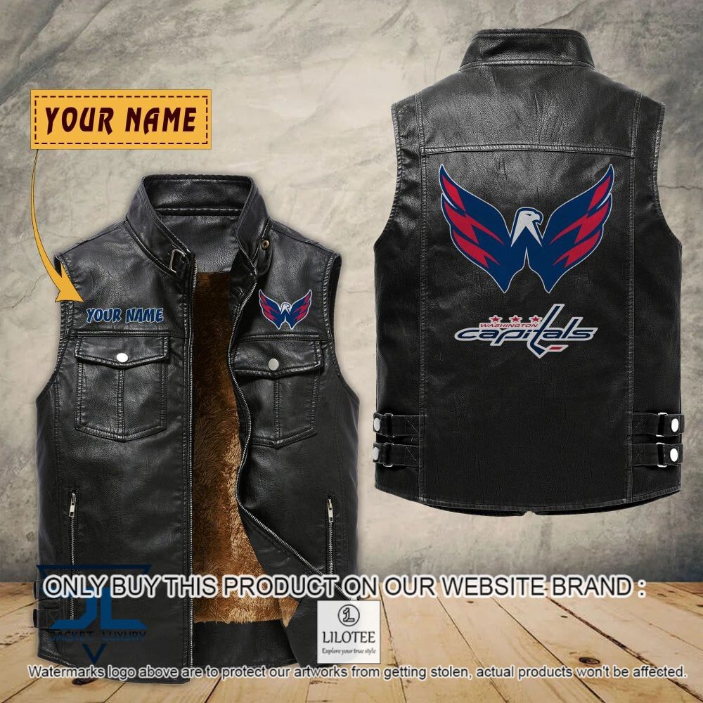 NHL Washington Capitals Custom Name Sleeveless Velet Vest Jacket - LIMITED EDITION 6