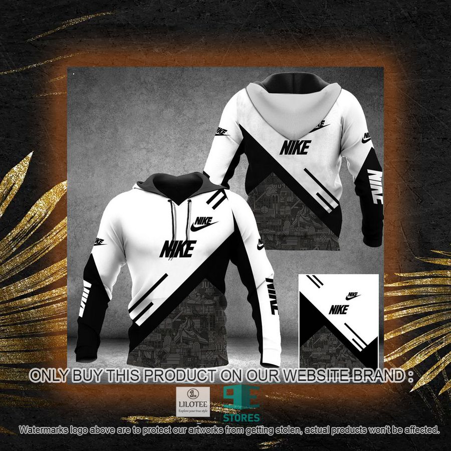 Alternative view of Nike Black Grey White 3D All Over Print Hoodie
