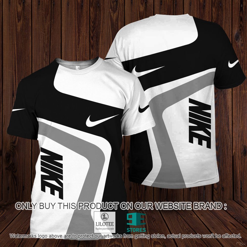 Nike Black Grey White Color 3D Shirt - LIMITED EDITION 10