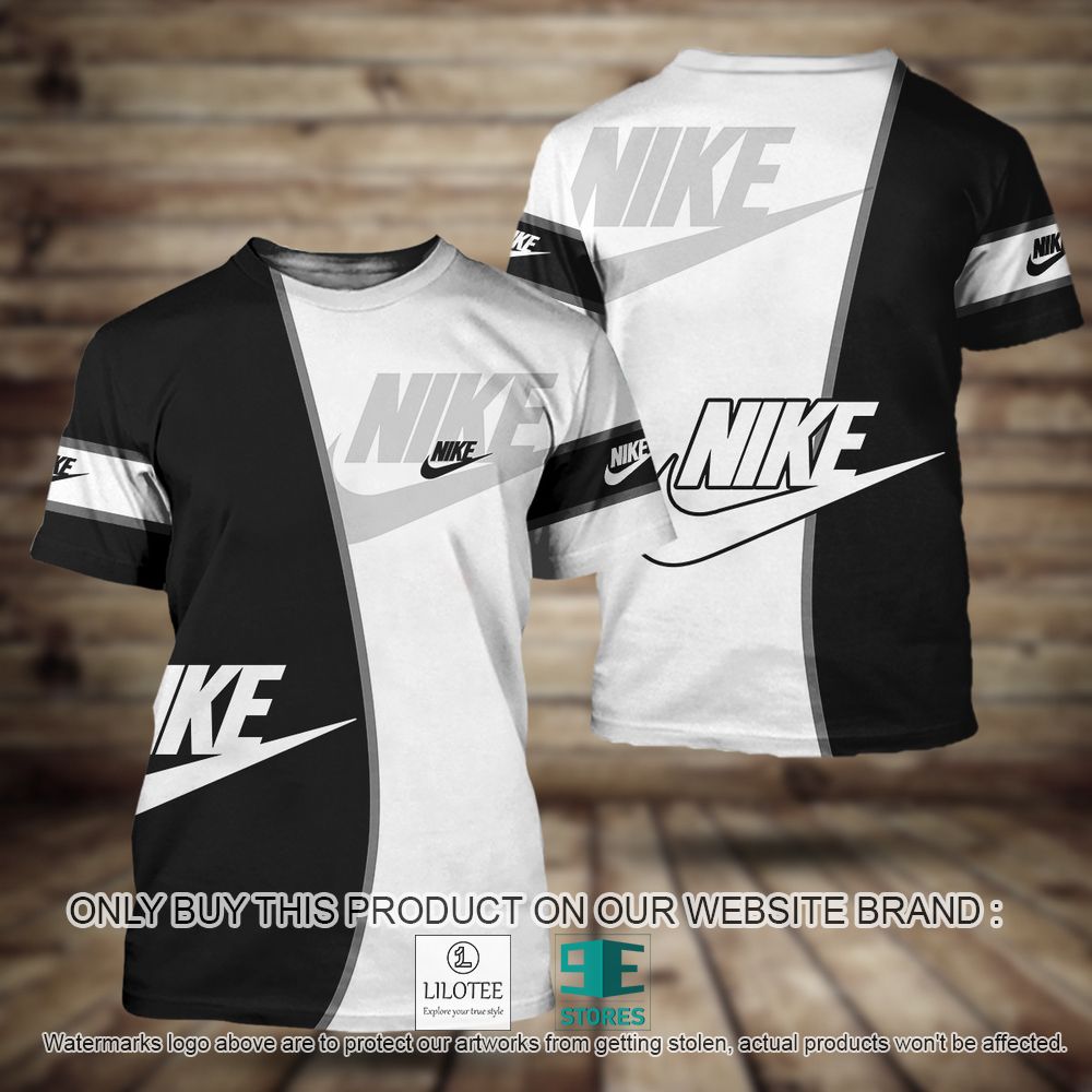 Nike Black White Big Logo 3D Shirt - LIMITED EDITION 11