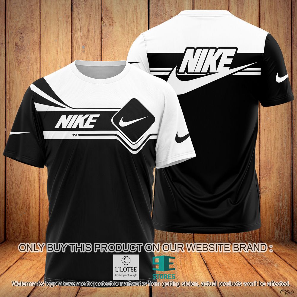 Nike Black White Logo 3D Shirt - LIMITED EDITION 11