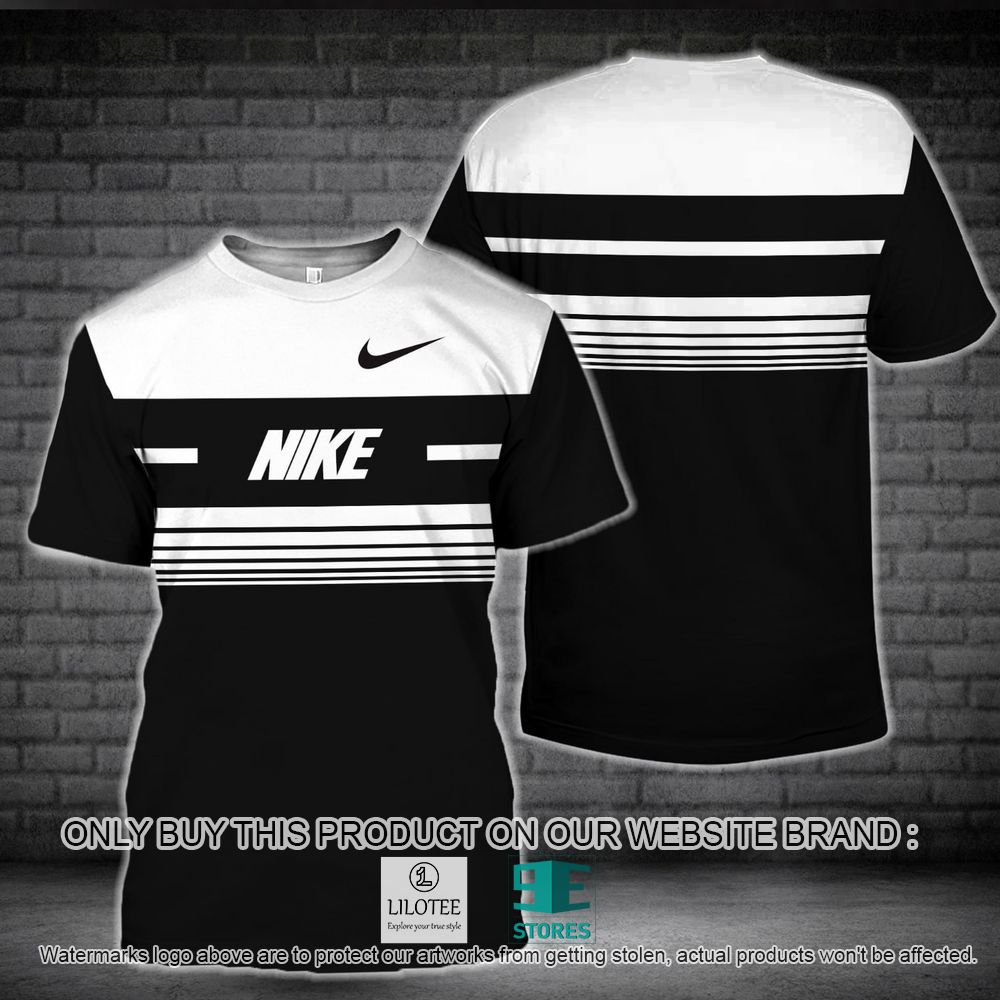 Nike Black White Stripes 3D Shirt - LIMITED EDITION 11