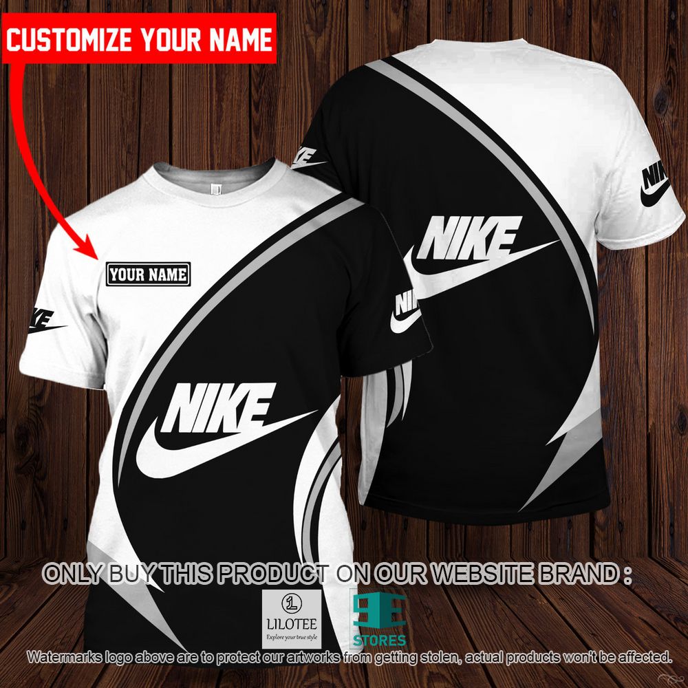 Nike Black White Your Name 3D Shirt - LIMITED EDITION 10
