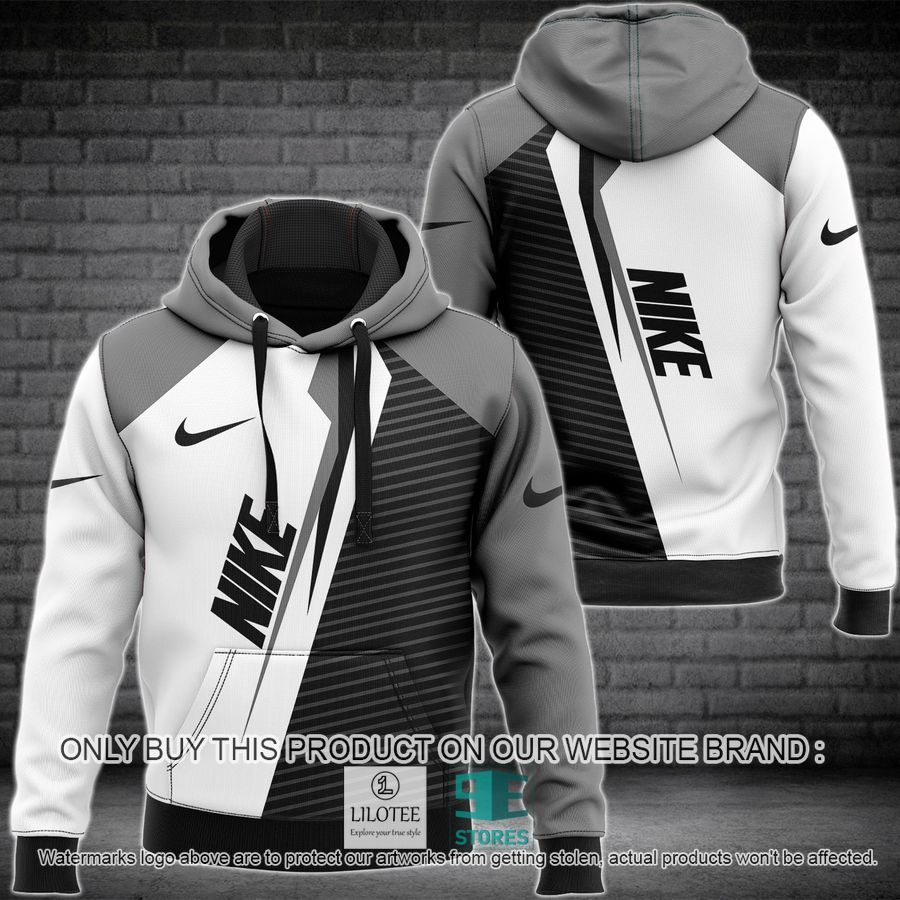 Nike brand grey white 3D Hoodie - LIMITED EDITION 8