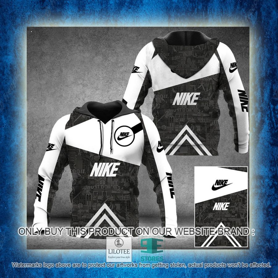 Nike city Just Do It white grey 3D Hoodie - LIMITED EDITION 3 Nike city Just Do It white grey 3D Hoodie - LIMITED EDITION - Image 3