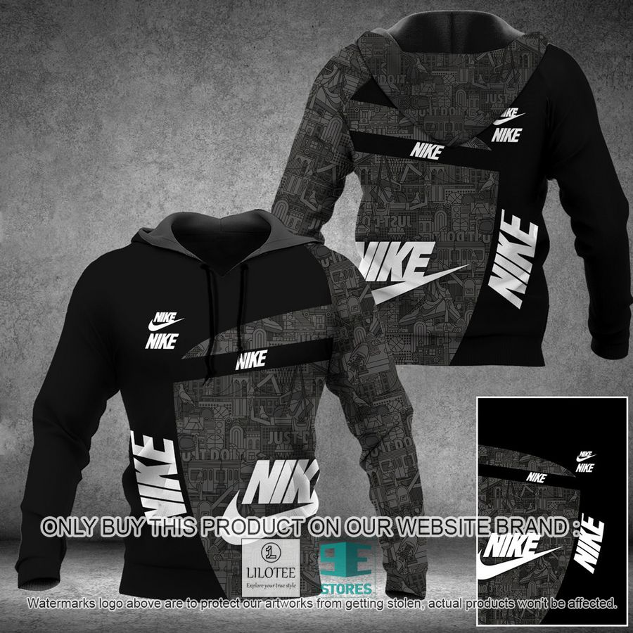 Nike graphic black grey 3D Hoodie - LIMITED EDITION 8