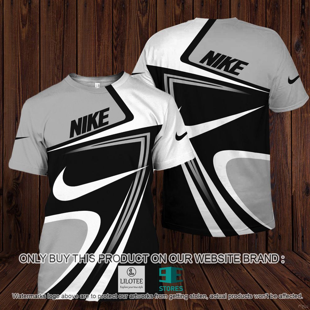 Nike Grey White Black Big Logo 3D Shirt - LIMITED EDITION 11