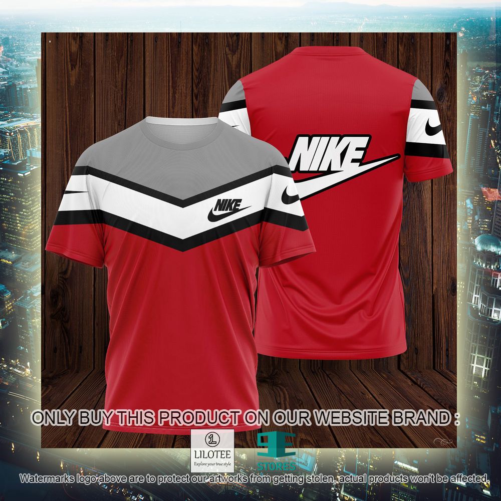 Alternative view of Nike Grey White Red 3D Shirt - LIMITED EDITION