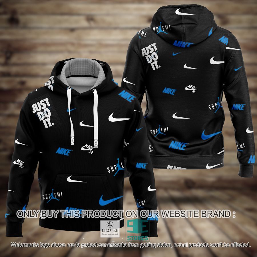 Nike Just Do It Black 3D All Over Print Hoodie 9