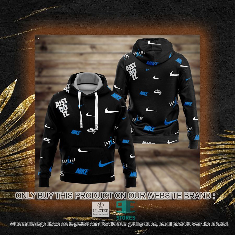 Alternative view of Nike Just Do It Black 3D All Over Print Hoodie