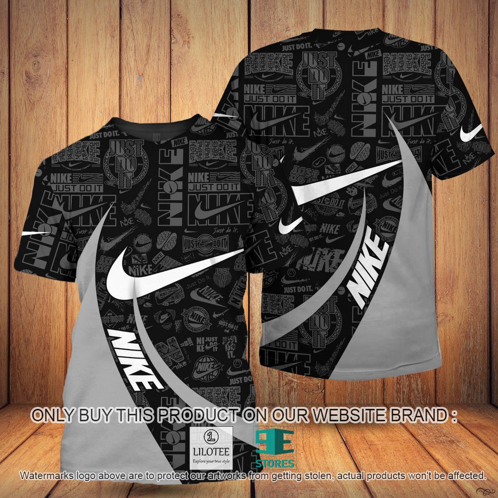 Nike Just Do It Black Grey 3D Shirt - LIMITED EDITION 11