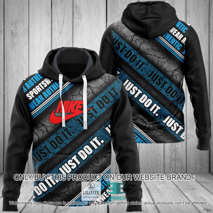 Nike logo Just Do It black blue 3D Hoodie - LIMITED EDITION 9