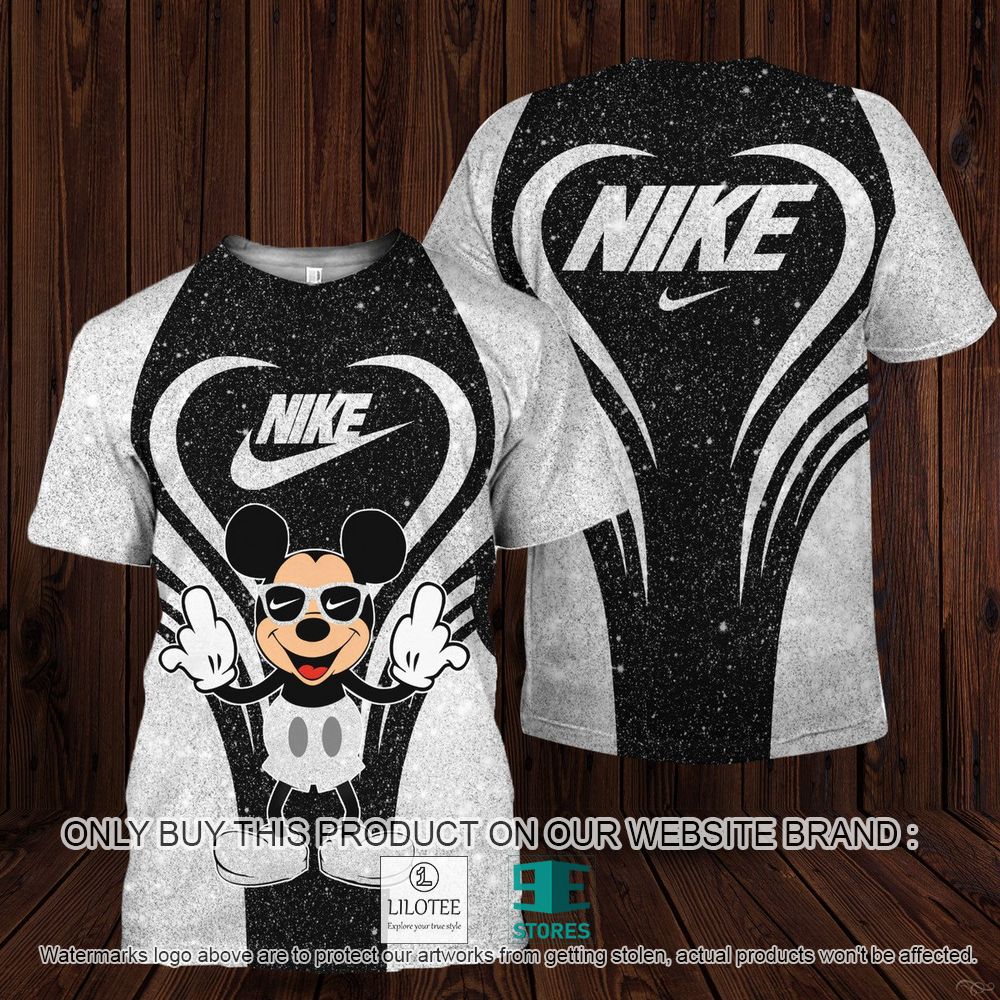 Nike Mickey Mouse Black White 3D Shirt - LIMITED EDITION 11