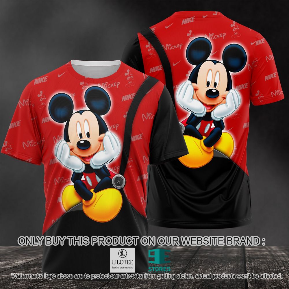 Nike Mickey Mouse Disney Black Red 3D Shirt - LIMITED EDITION 11