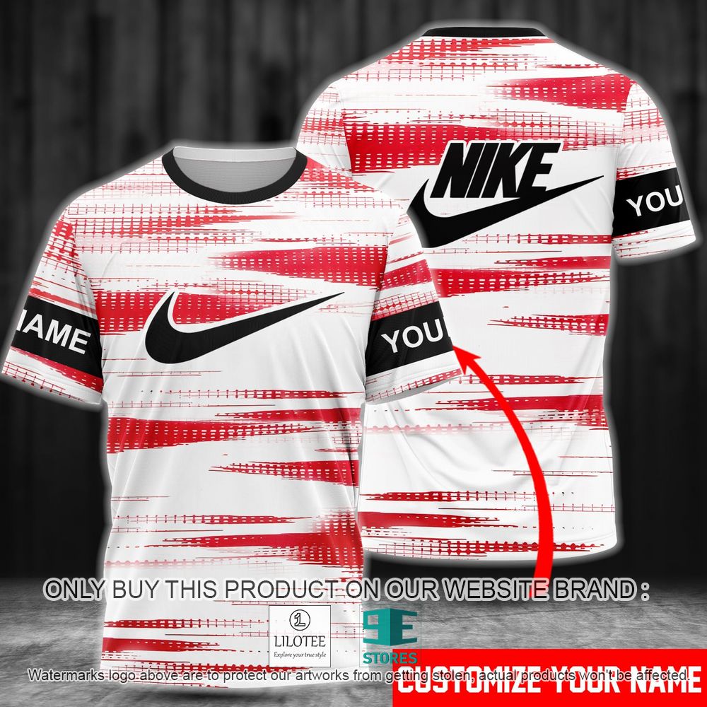 Nike Red White Your Name 3D Shirt - LIMITED EDITION 11