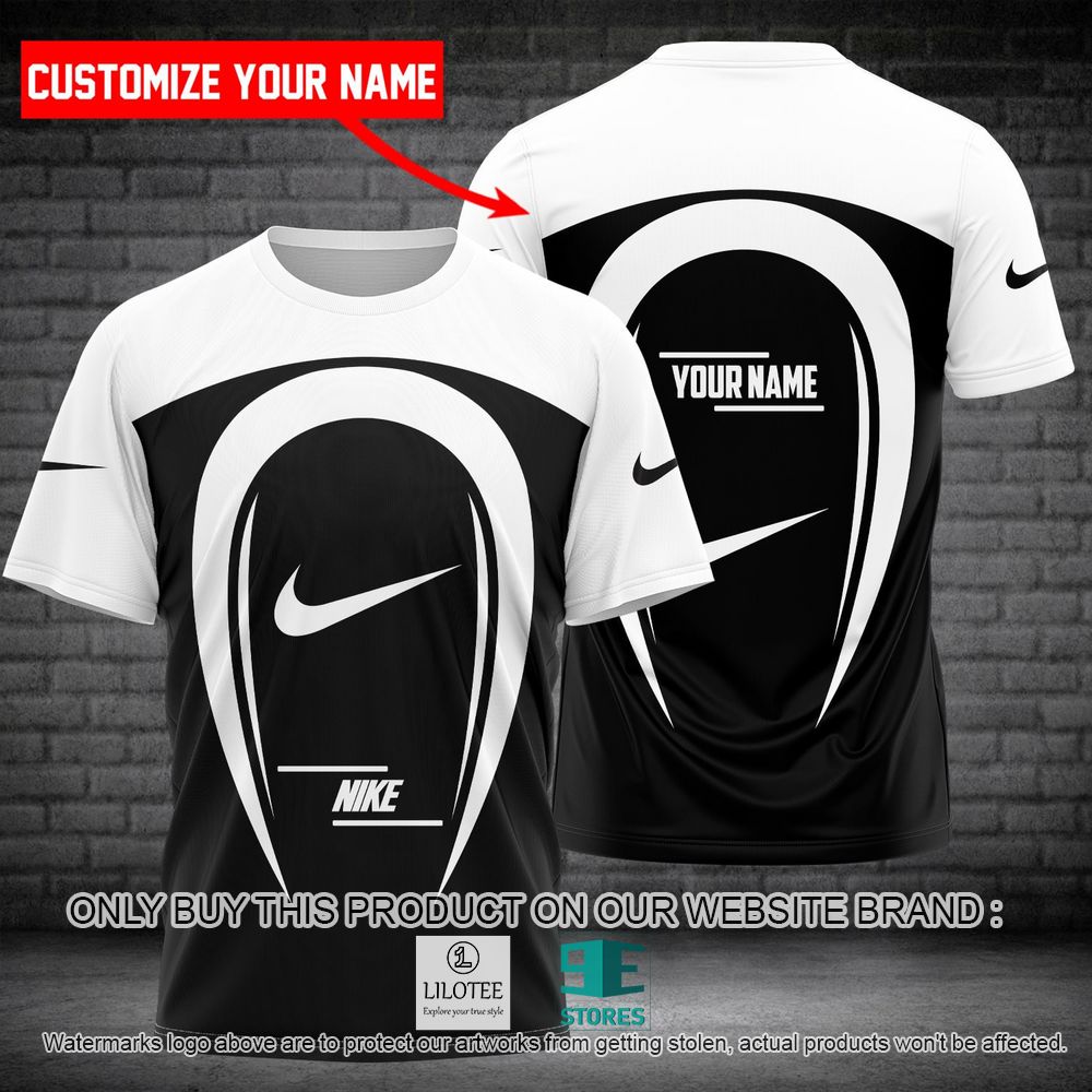 Nike White Black Custom Name 3D Shirt - LIMITED EDITION 10