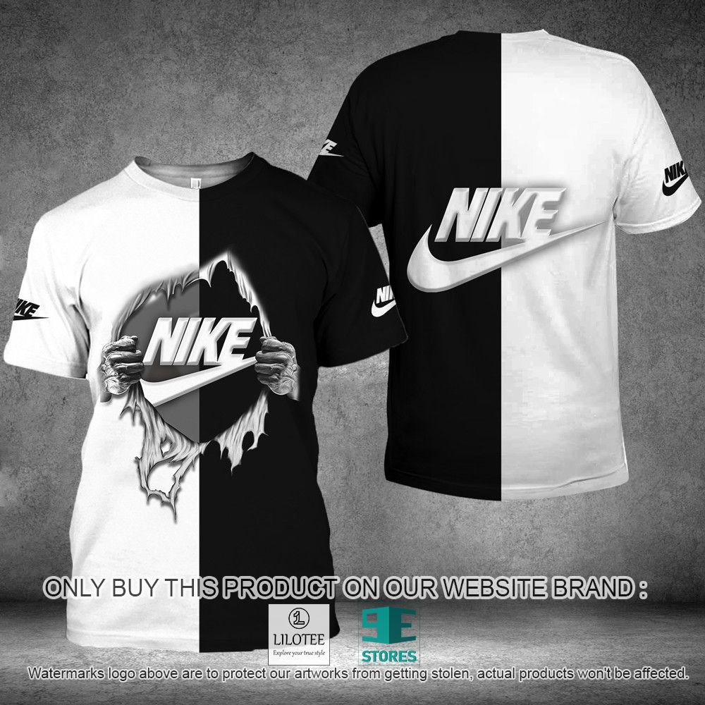 Nike White Black Pattern 3D Shirt - LIMITED EDITION 10