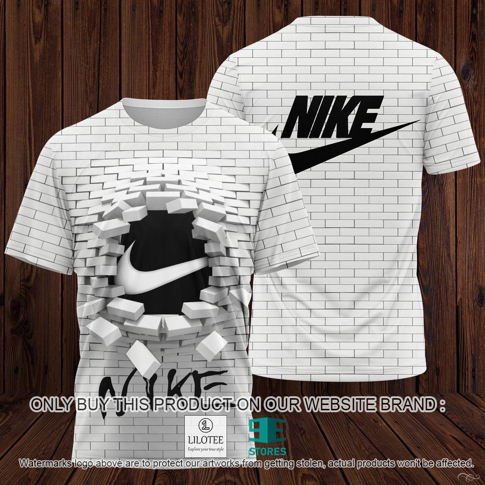 Nike White Wall Pattern 3D Shirt - LIMITED EDITION 11