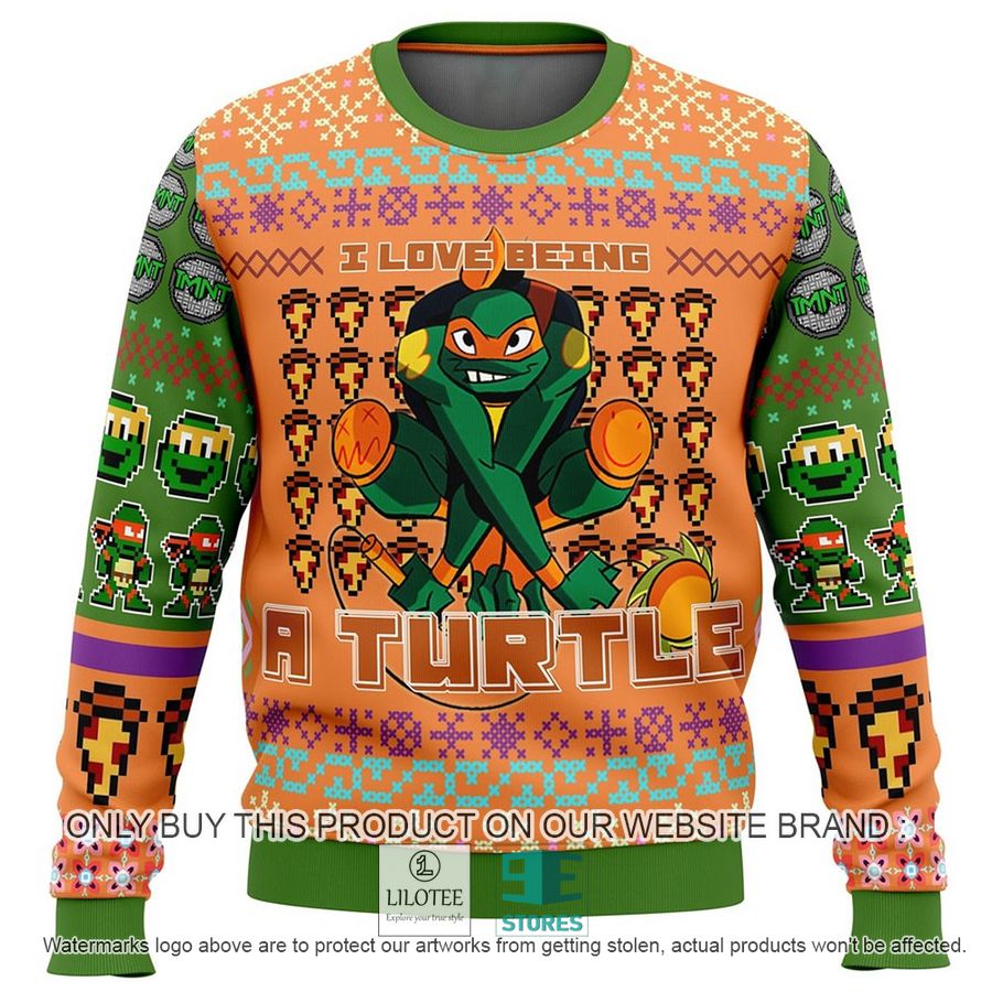 Ninja Turtle Michelangelo I Love Being A Turtle Ugly Christmas Sweater - LIMITED EDITION 2